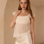 Chiffon Ruffle Top - Cream, Women's Tops Collection