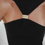 Short Sleeve Denim Top - Black, Women's Tops Collection