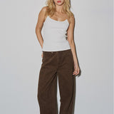 Mid Rise Barrel Jean