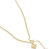 Curb Chain with Heart and Pearl Necklace