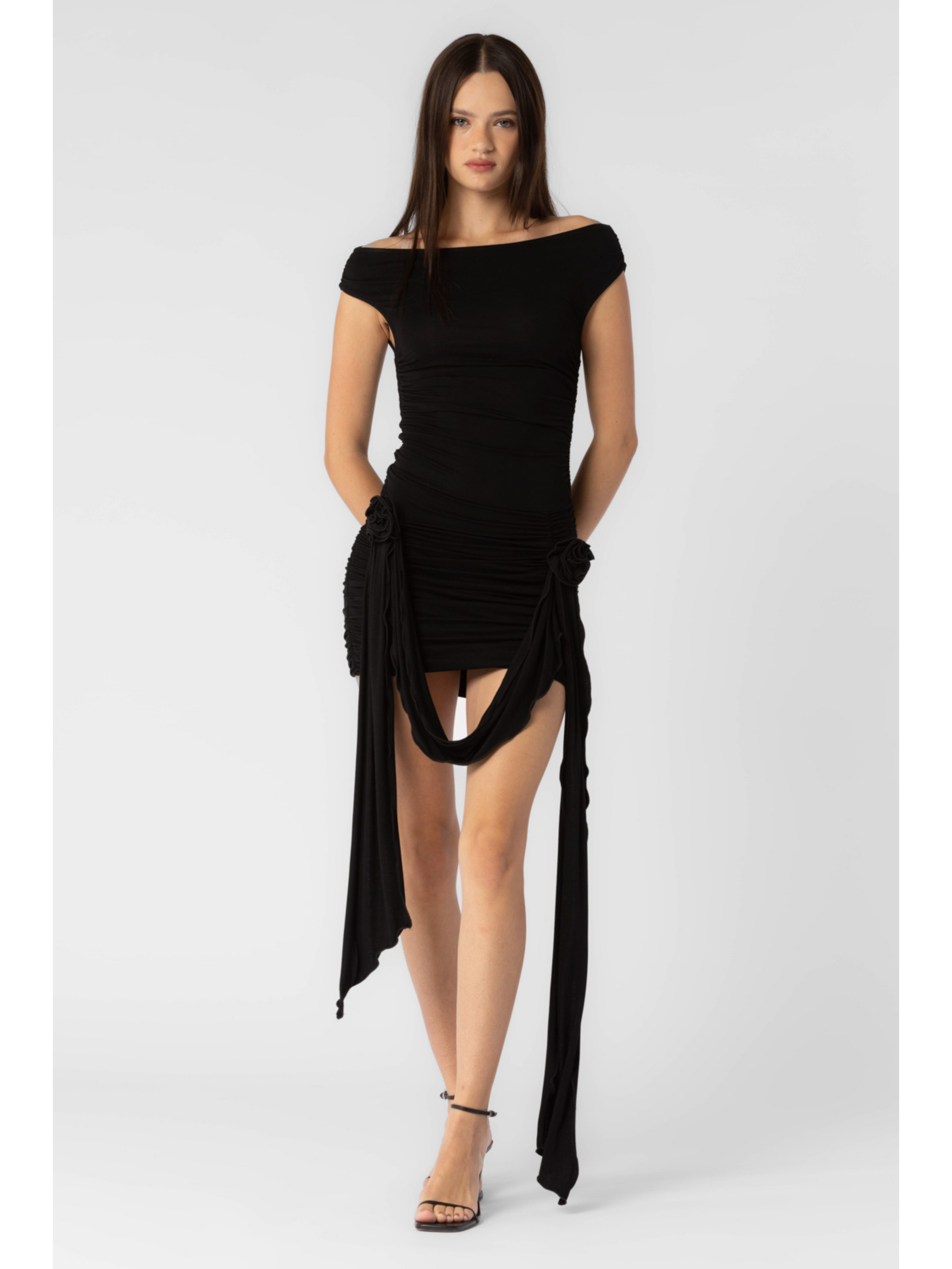 Off shoulder hotsell ruffle mini dress