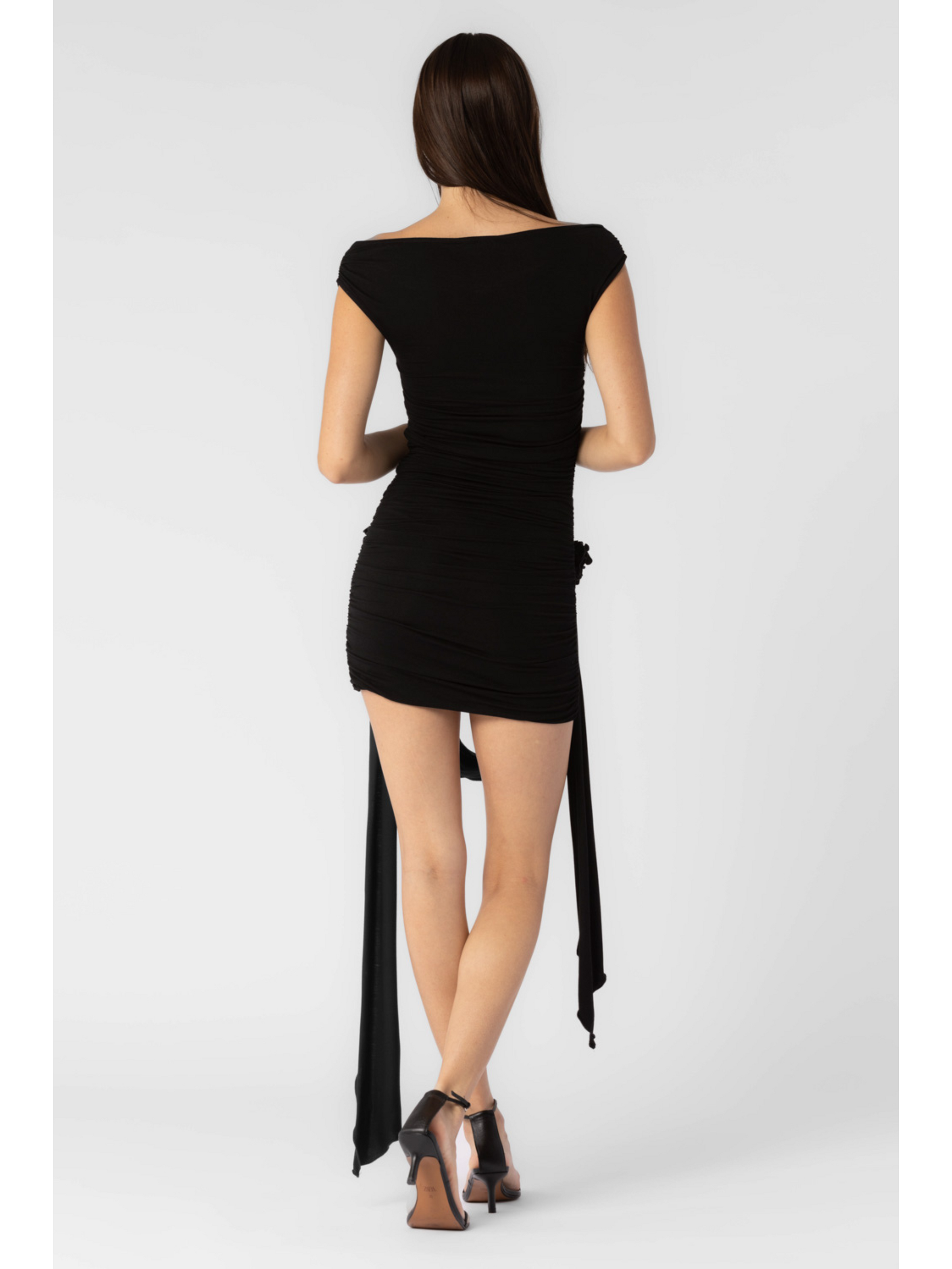 One shoulder ruffle mini dress hot sale