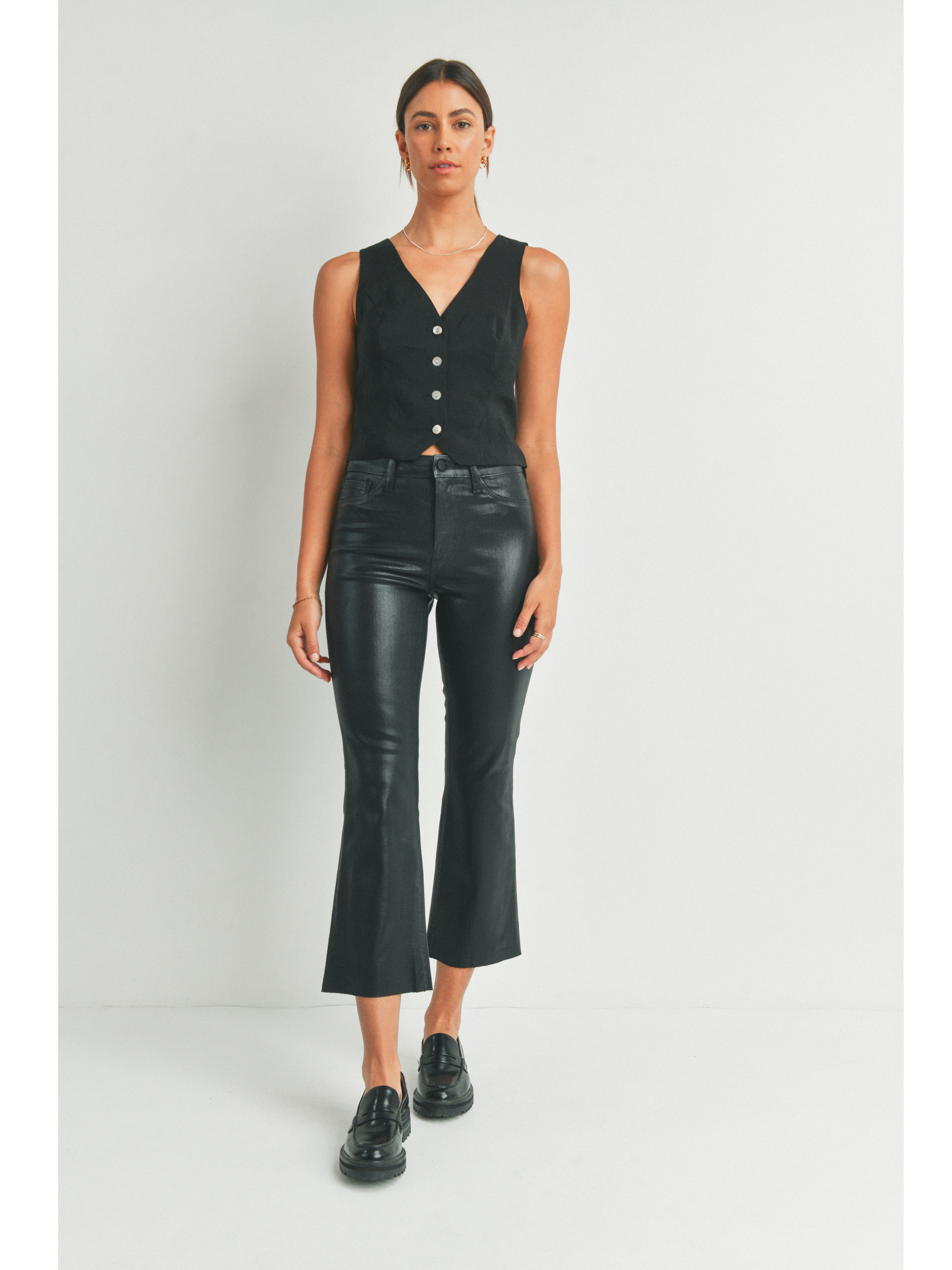 Cropped Kick Flare Trousers