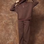 Soft Knit Half Zip Pullover - umber mel, womens sweatshirt/matching set collection
