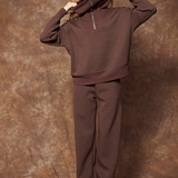 Soft Knit Half Zip Pullover - umber mel, womens sweatshirt/matching set collection