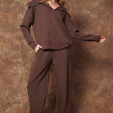 Soft Knit Pull On Straight Pant - brown, womens pants/matching set collection