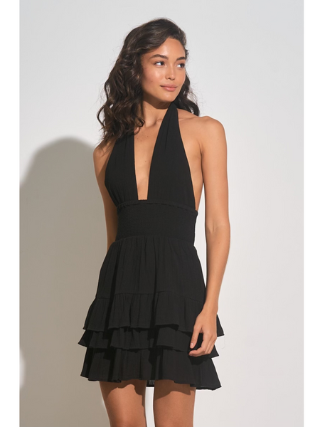 Rosalynn Skater Mini Dress - Black