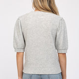 Cashmere Short Puff Sleeve Sweater