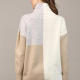 Mock Neck Block Color Sweater