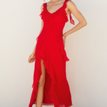 Ruffle Maxi - Red, Women's Dresses Collection