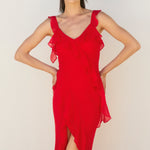 Ruffle Maxi - Red, Women's Dresses Collection