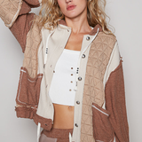 Waffle Mixed Fabrication Hoodie