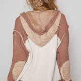 Waffle Mixed Fabrication Hoodie