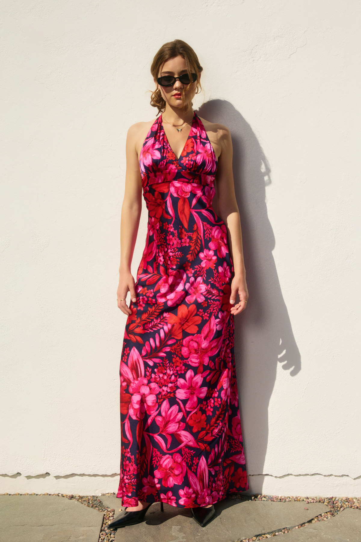 Floral Maxi Dress - Pink Floral Print, Womens dresses collection