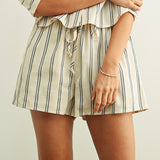 Stripe Elastic Band Waist Shorts