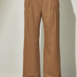 High Rise Button Down Woven Pant - mocha, womens bottoms/matching set collection