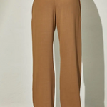 High Rise Button Down Woven Pant - mocha, womens bottoms/matching set collection