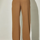 High Rise Button Down Woven Pant - mocha, womens bottoms/matching set collection