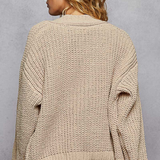 Chenille Flower Button Cardigan
