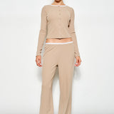 Wide Leg Pant With Waistband Detail
