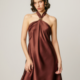 Halter Neck Dress With Gold Detail