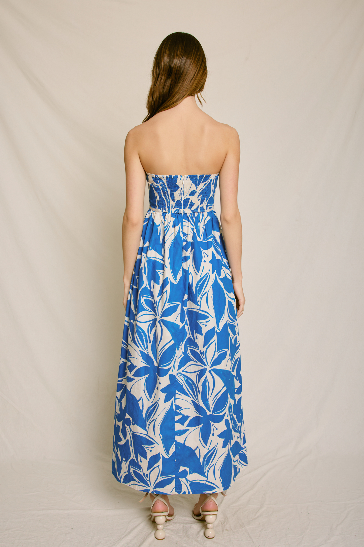 strapless tie front dress Strapless Printed Maxi Dress With Front Tie – Ruby and Jenna