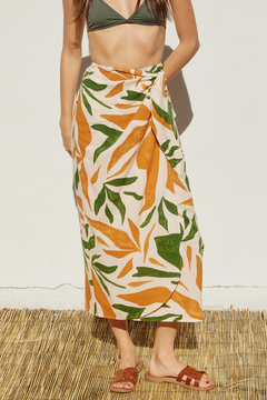 Printed Wrap Skirt
