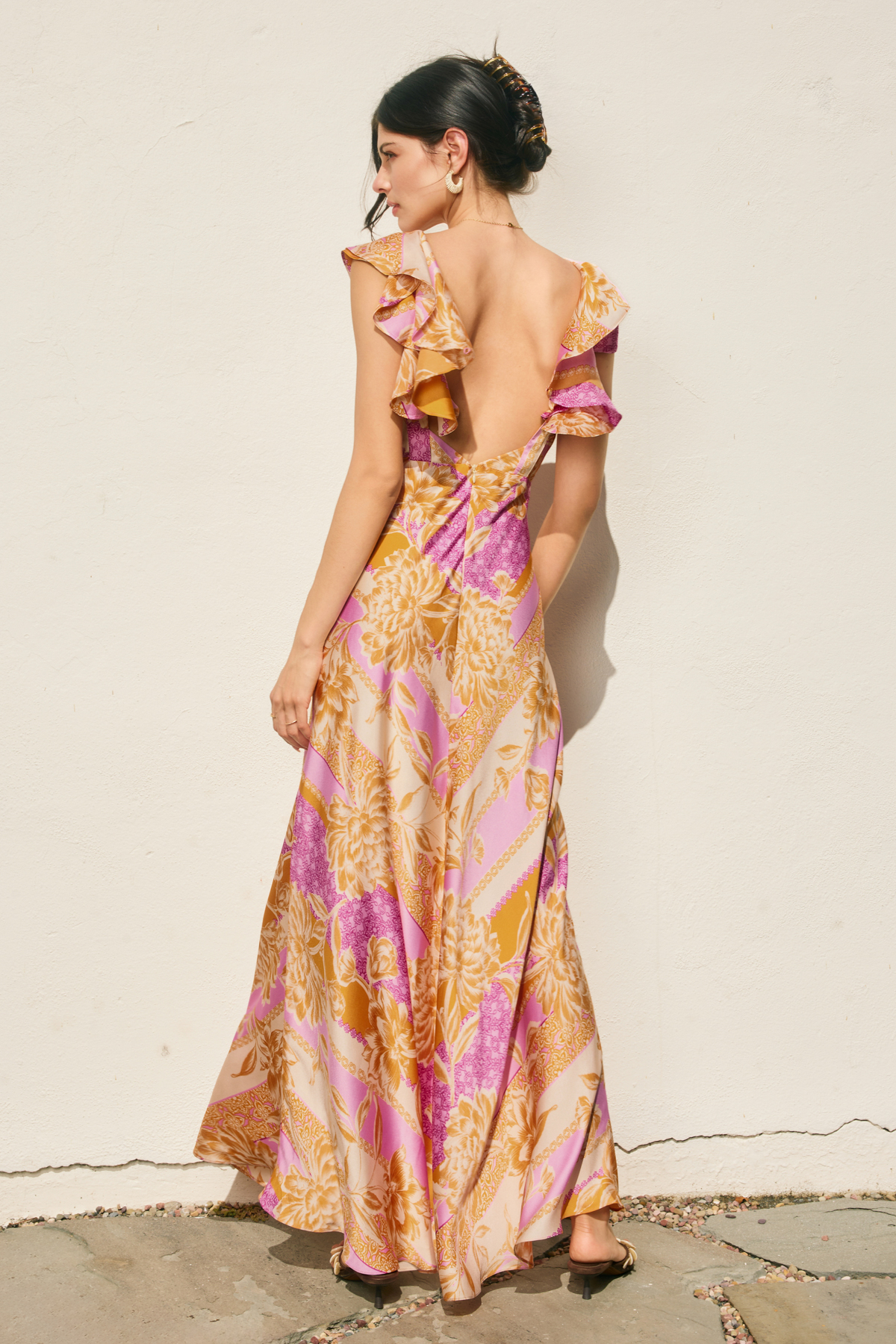 printed satin dress Jenny Satin Floral Maxi Dress