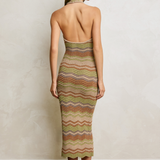 Knit Metallic Thread Midi Dress
