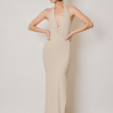 Ribbed Maxi Dress With Cutout Detail
