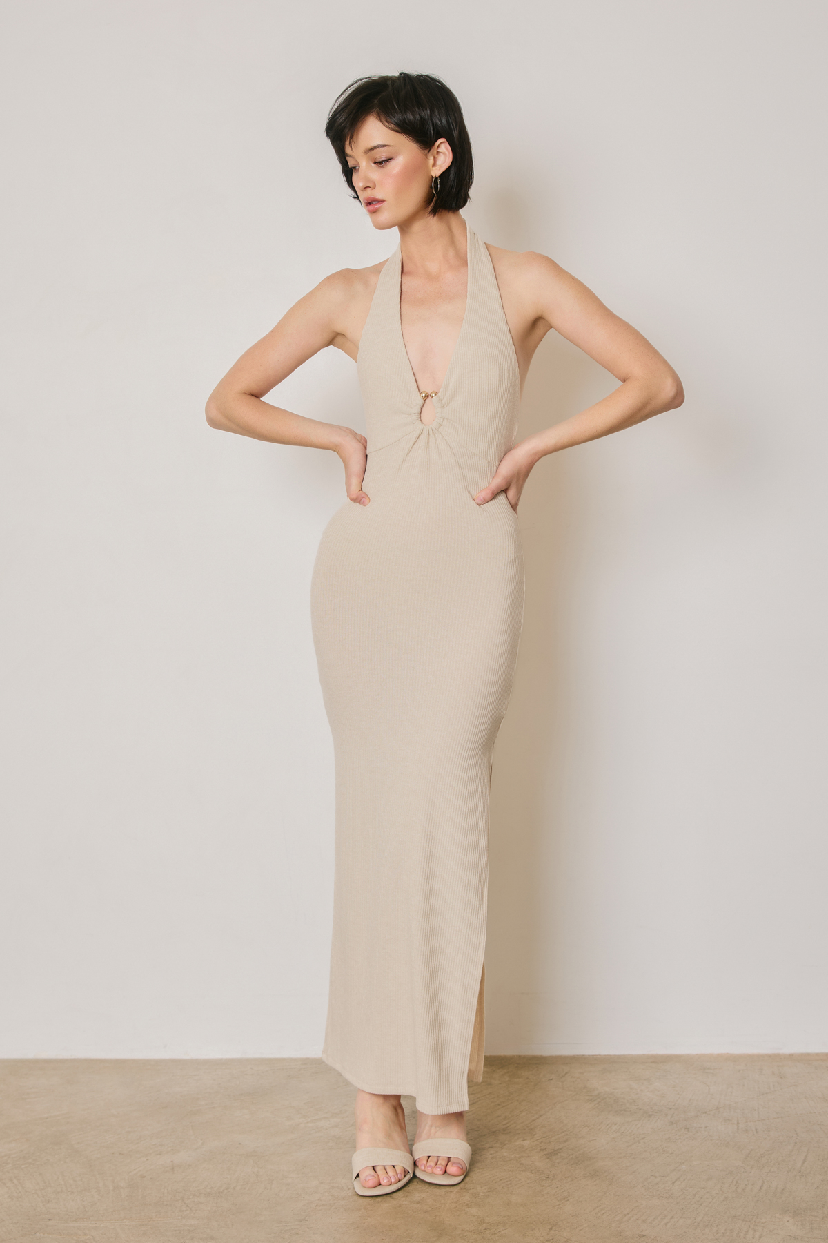 Ribbed Maxi Dress With Cutout Detail – Ruby and Jenna