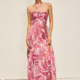 Satin Halter Maxi Dress