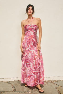 Satin Halter Maxi Dress