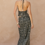 Printed Smocked Maxi Skirt