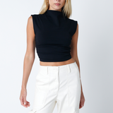 Sleeveless Mockneck Top