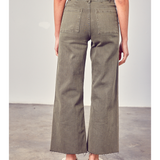 Straight Wide Leg Denim Pants