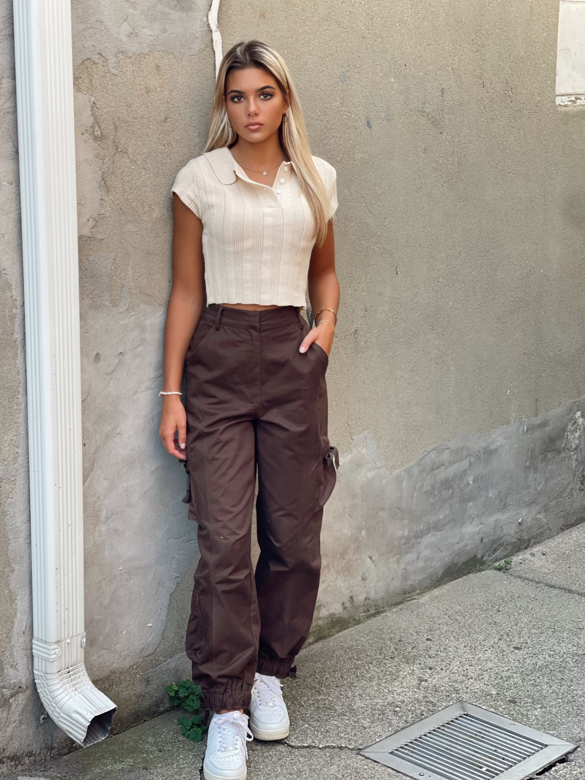 Ruby and Jenna Linen Cargo Pants Natural / L