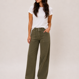 Mica - High Rise Double Waist Band Wide Leg Pant
