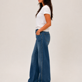 Mica- Mid Rise Studded Wide Leg
