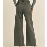 Straight Wide Leg Denim Pants