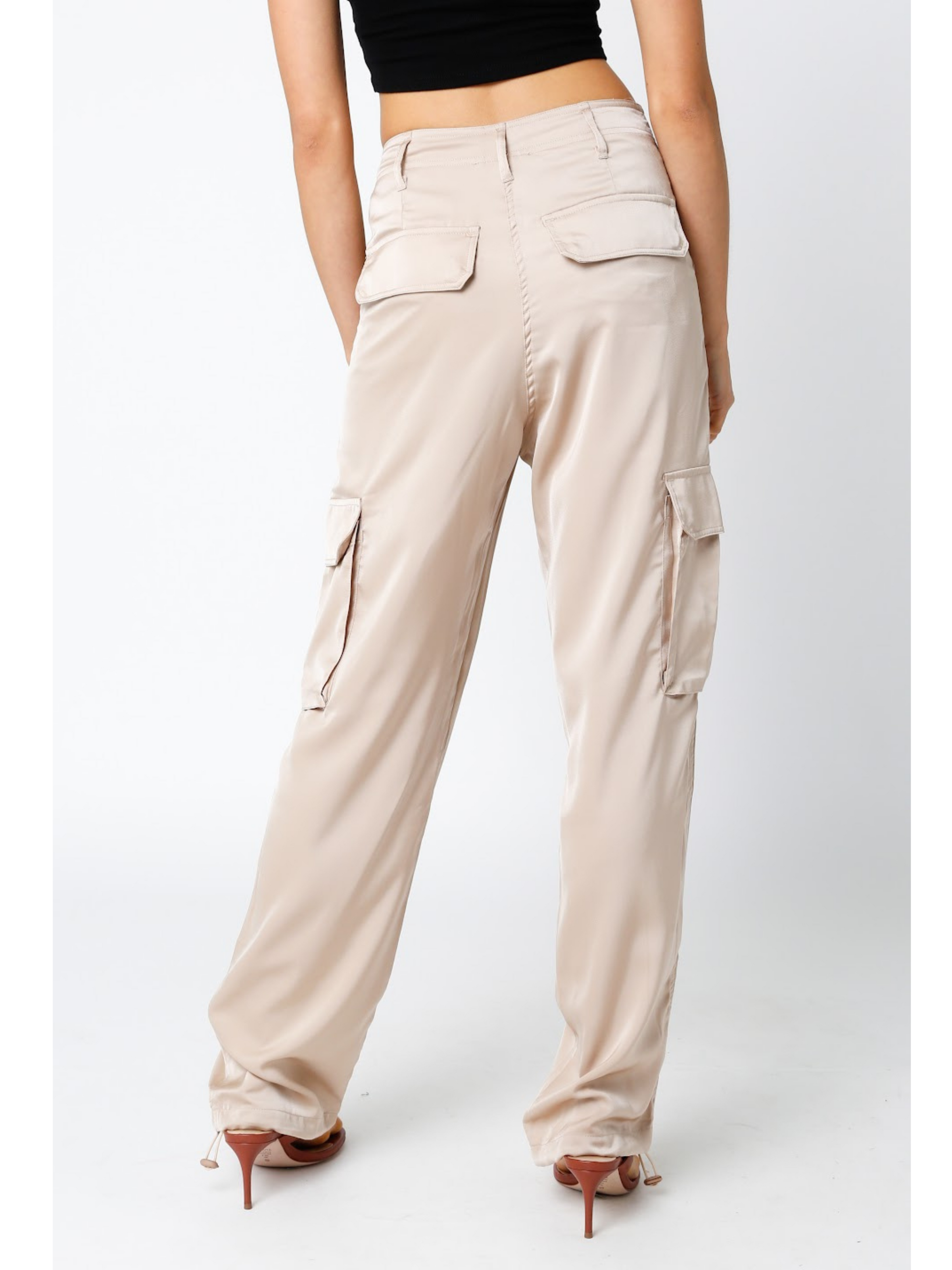 Ruby and Jenna Linen Cargo Pants Natural / L