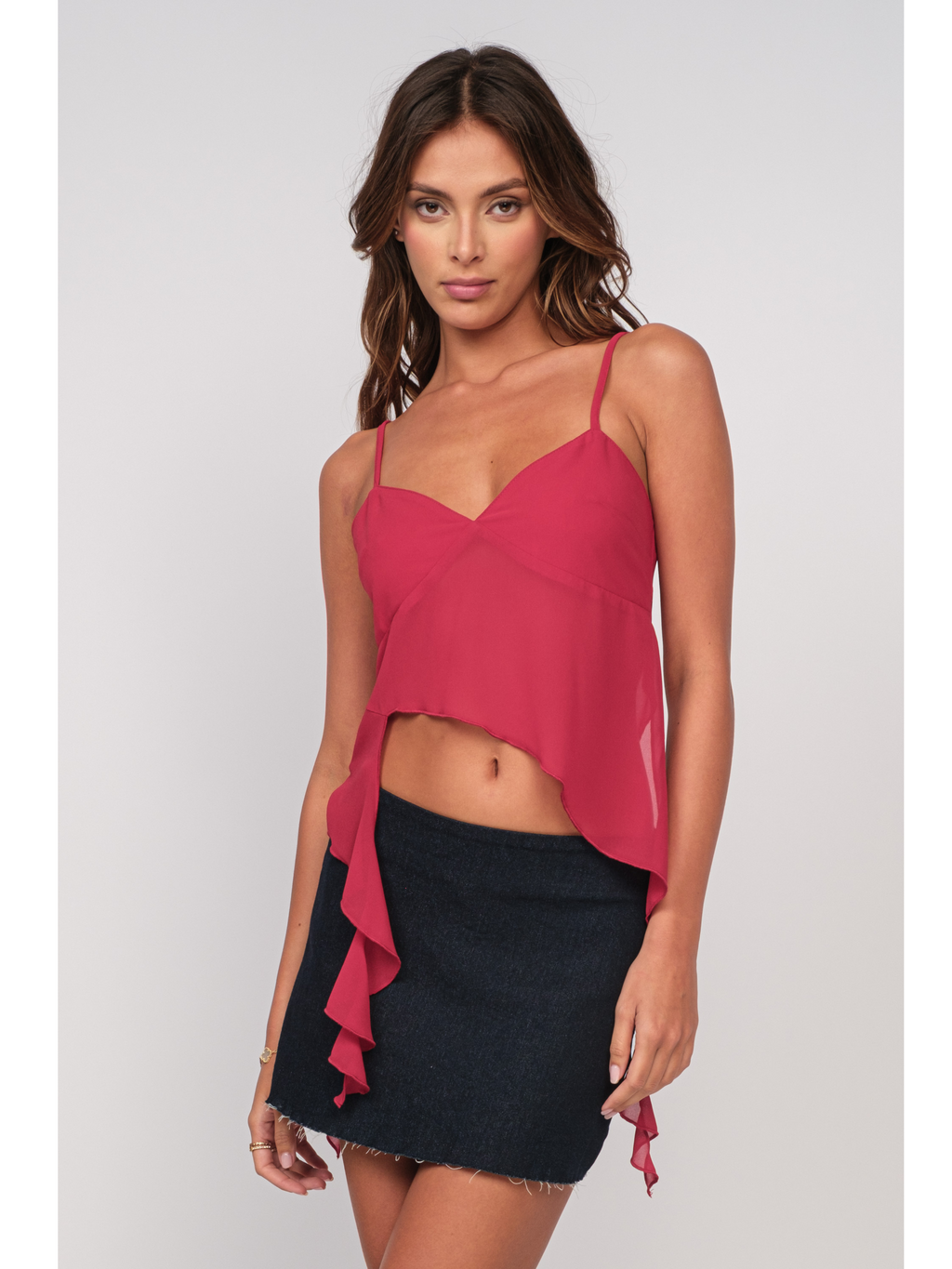 Ruffle Detail Sleeveless Crop Blouse – Ruby and Jenna