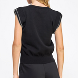 Pearl Trim Sweater Top