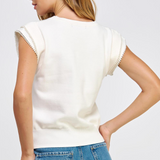 Pearl Trim Sweater Top