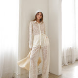 Textured Soft Lace Straight Leg