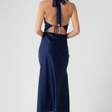 Satin Halter Maxi Dress