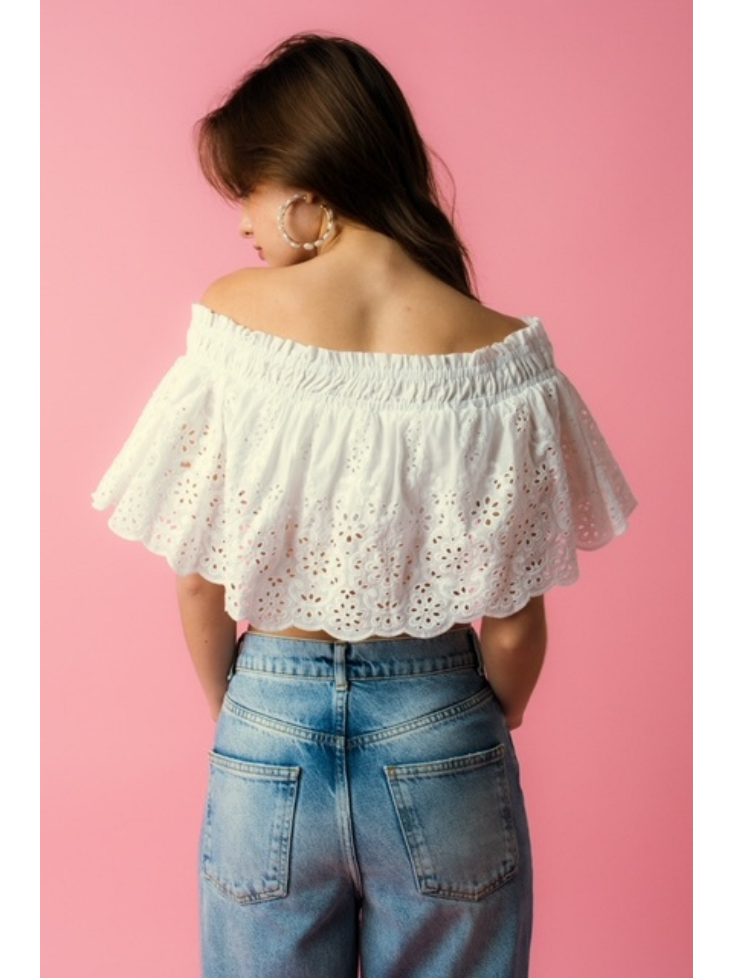 Pink off shoulder discount shirt